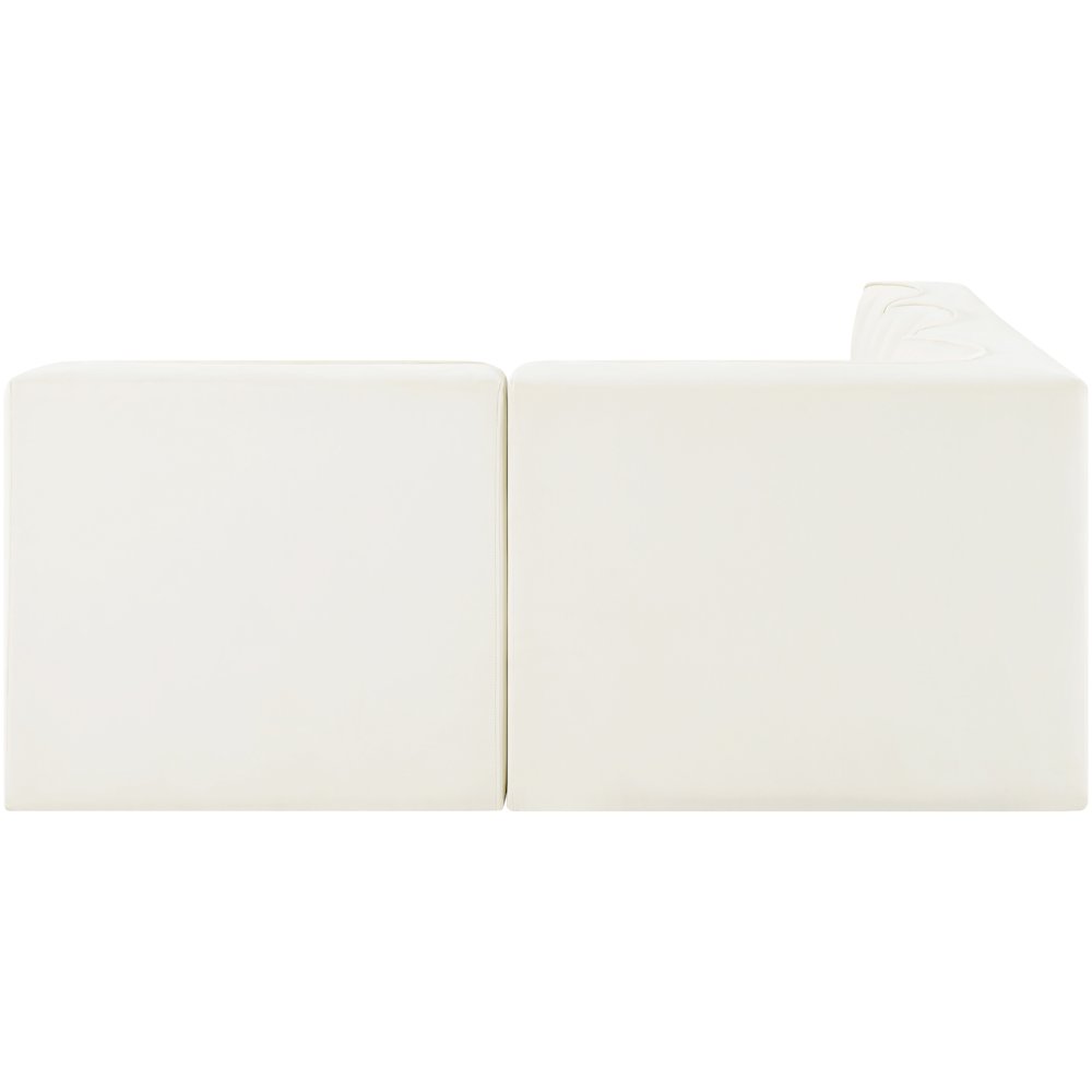 Rummi Cream Velvet Performance Fabric Upholstered 4pc. Modular Sectional