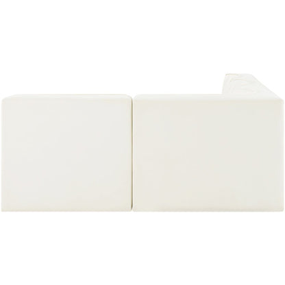 Rummi Cream Velvet Performance Fabric Upholstered 4pc. Modular Sectional