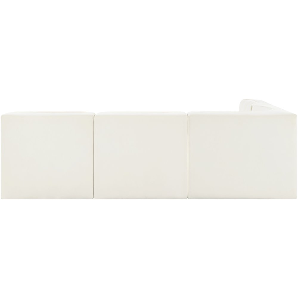 Rummi Cream Velvet Performance Fabric Upholstered 4pc. Modular Sectional