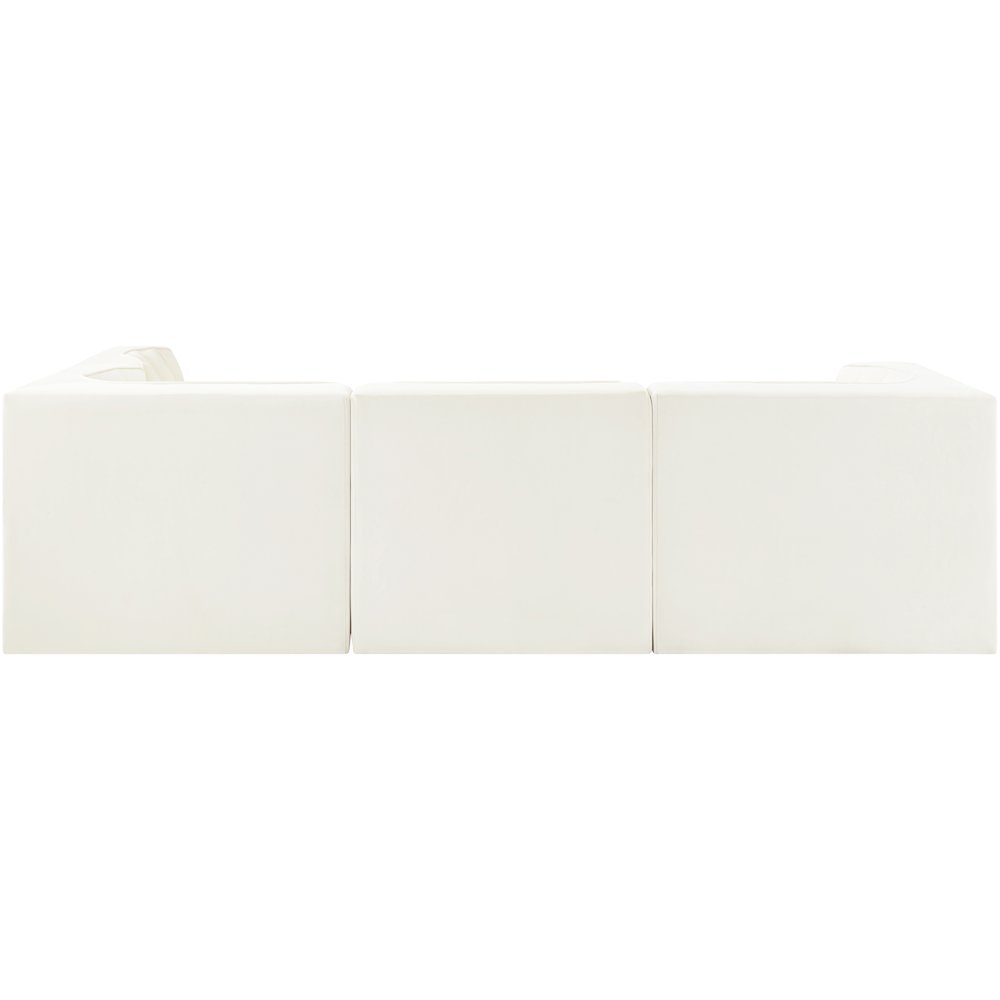 Rummi Cream Velvet Performance Fabric Upholstered 4pc. Modular Sectional