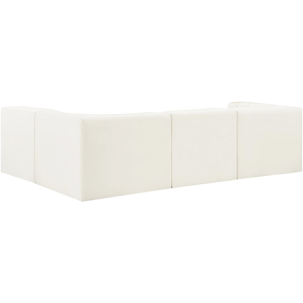 Rummi Cream Velvet Performance Fabric Upholstered 4pc. Modular Sectional