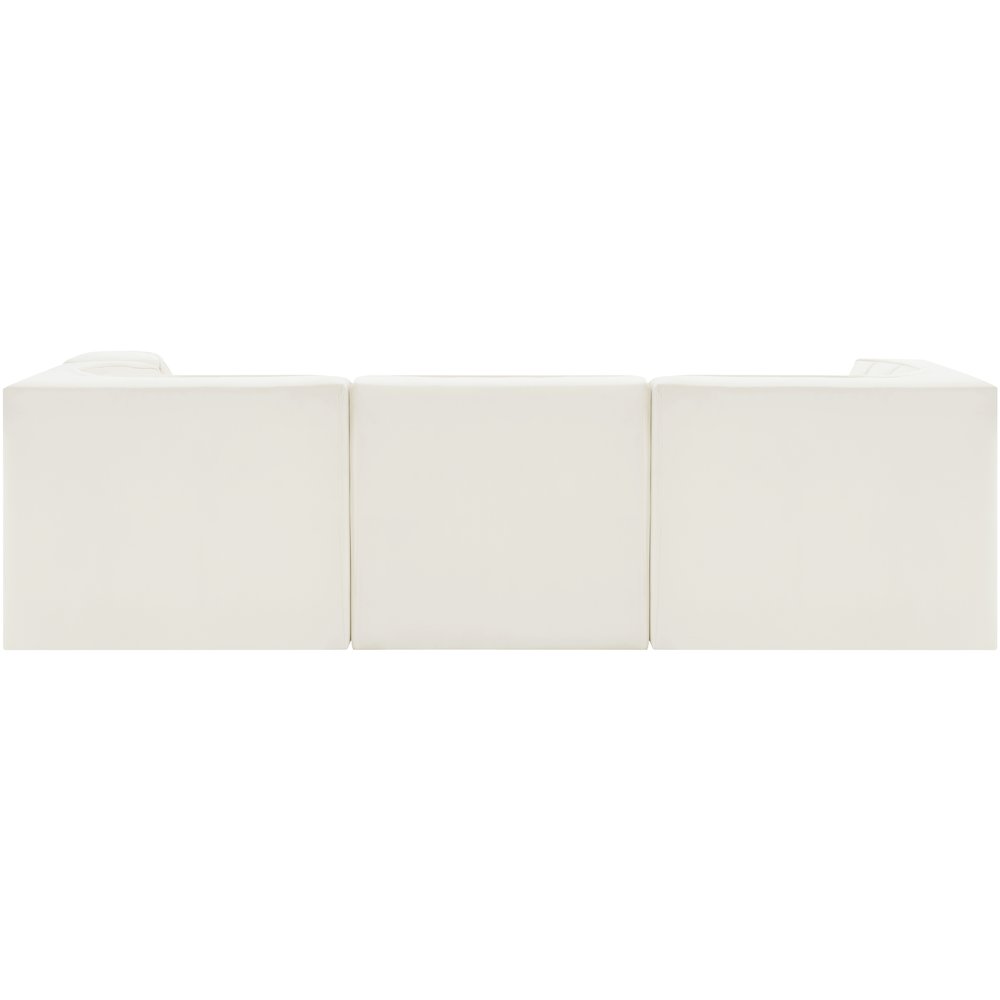 Rummi Cream Velvet Performance Fabric Upholstered 4pc. Modular Sectional