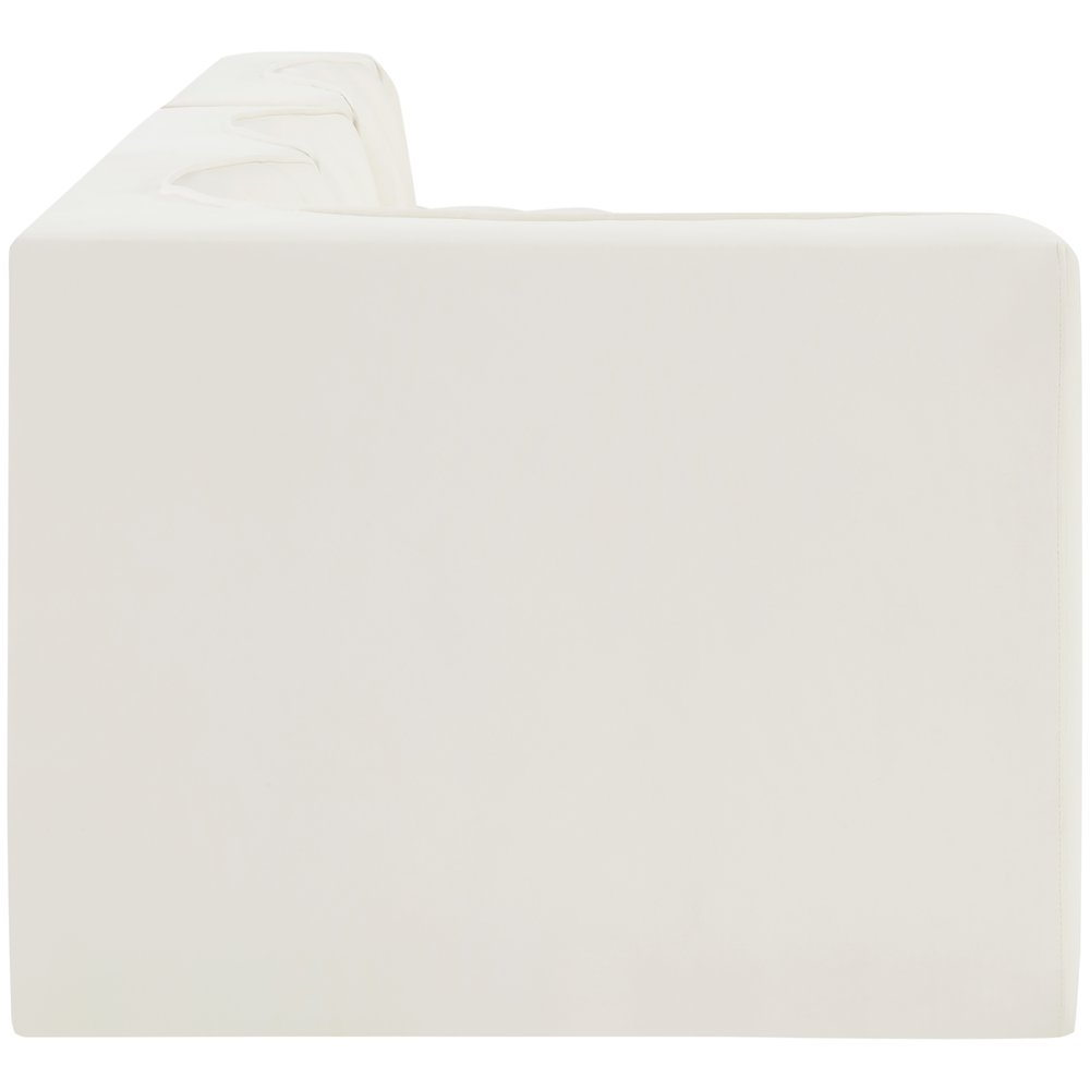 Rummi Cream Velvet Performance Fabric Upholstered 4pc. Modular Sectional