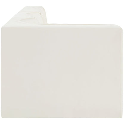 Rummi Cream Velvet Performance Fabric Upholstered 4pc. Modular Sectional