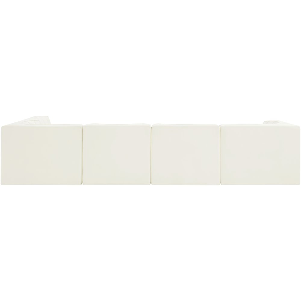 Rummi Cream Velvet Performance Fabric Upholstered 5pc. Modular Sectional