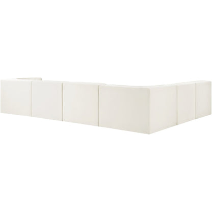 Rummi Cream Velvet Performance Fabric Upholstered 6pc. Modular Sectional