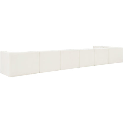 Rummi Cream Velvet Performance Fabric Upholstered 7pc. Modular Sectional
