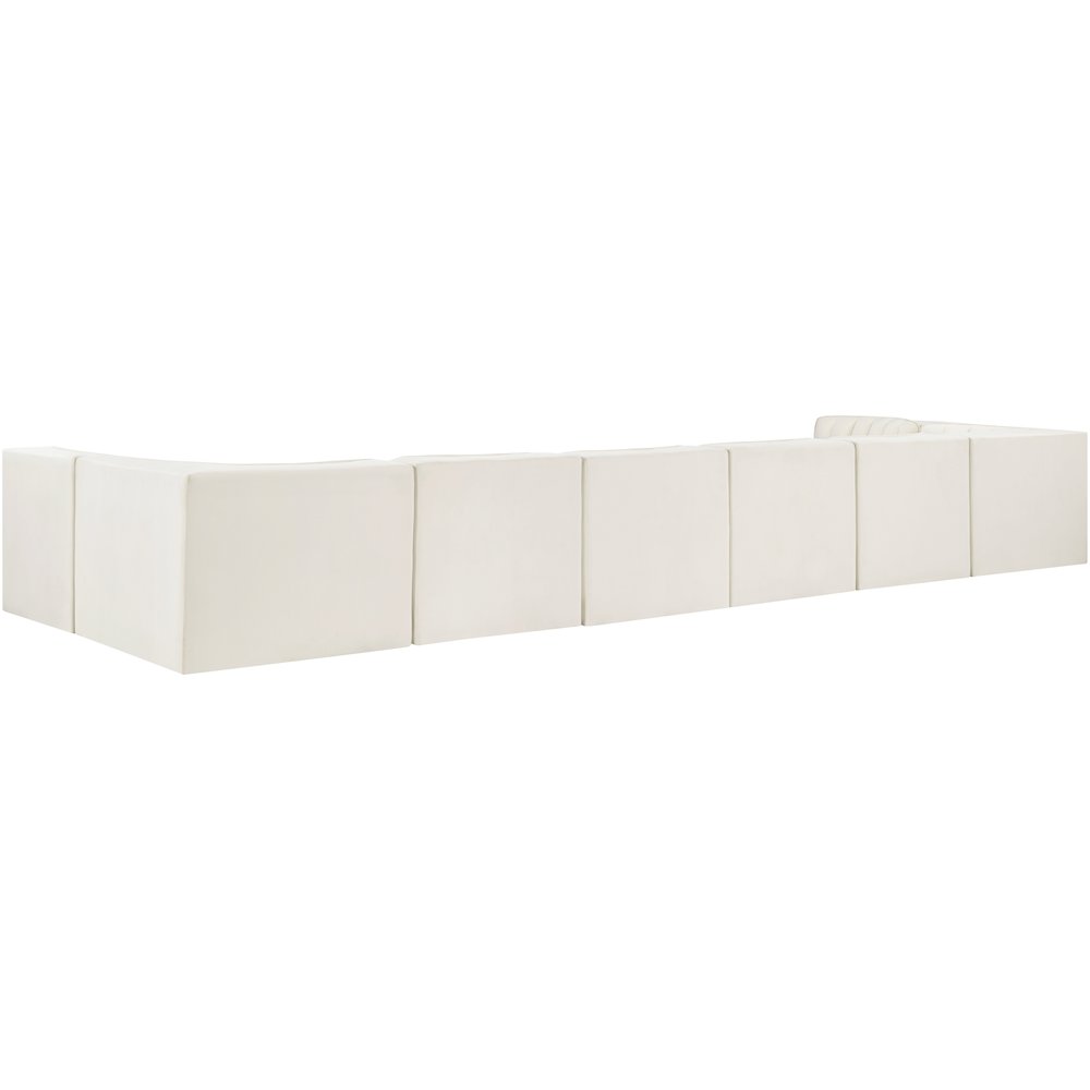 Rummi Cream Velvet Performance Fabric Upholstered 8pc. Modular Sectional