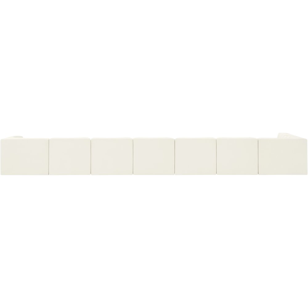Rummi Cream Velvet Performance Fabric Upholstered 8pc. Modular Sectional