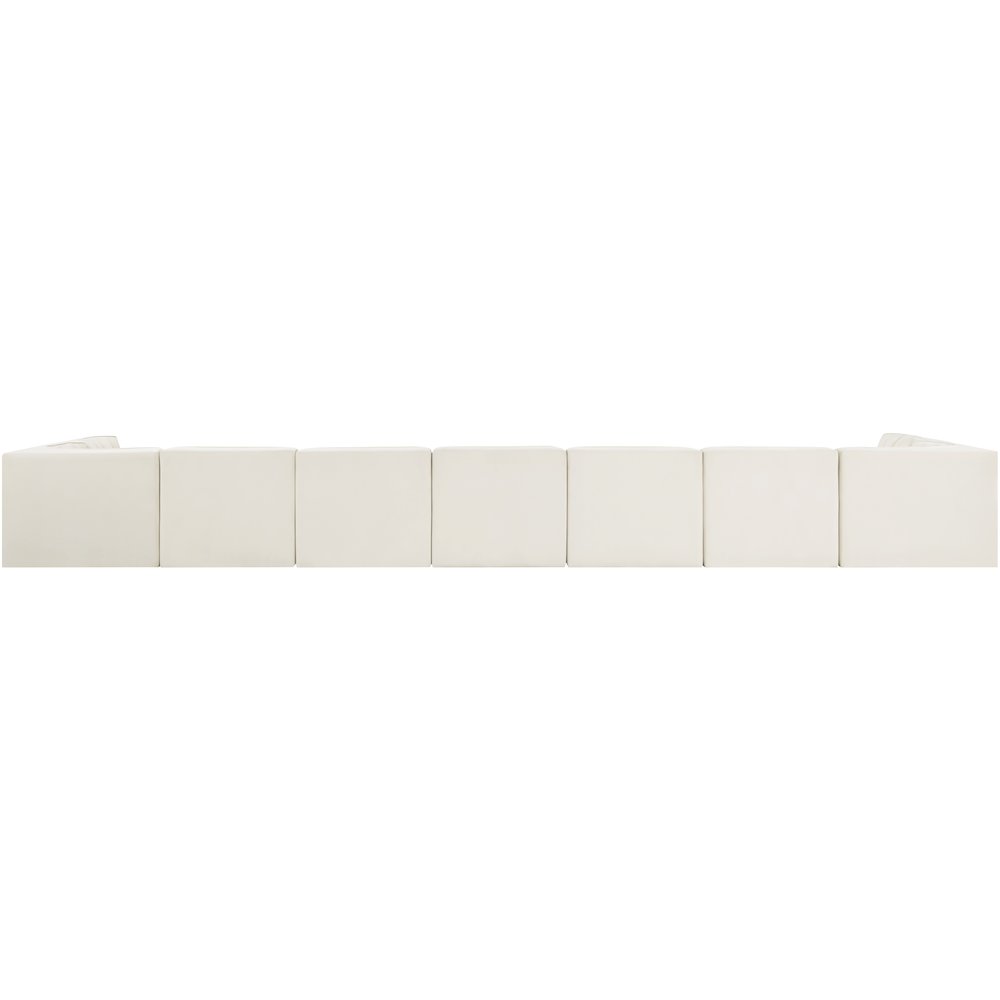 Rummi Cream Velvet Performance Fabric Upholstered 9pc. Modular Sectional