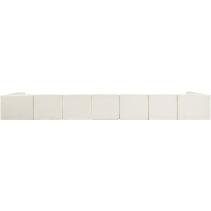 Rummi Cream Velvet Performance Fabric Upholstered 9pc. Modular Sectional