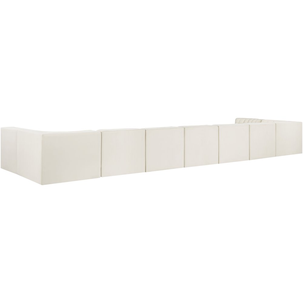 Rummi Cream Velvet Performance Fabric Upholstered 9pc. Modular Sectional