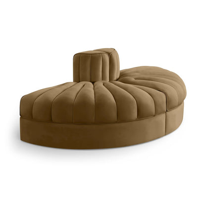 Rummi Saddle Velvet Performance Fabric Upholstered 2pc. Modular Loveseat