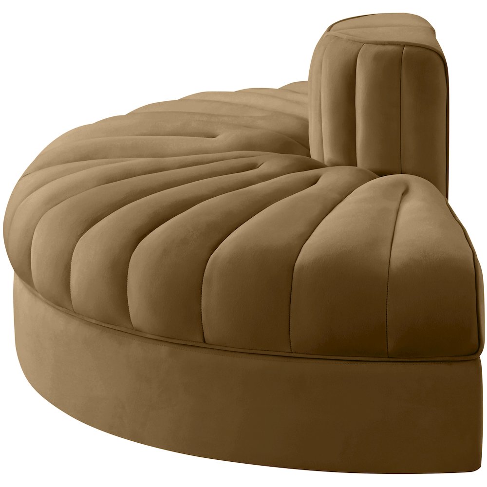 Rummi Saddle Velvet Performance Fabric Upholstered 2pc. Modular Loveseat