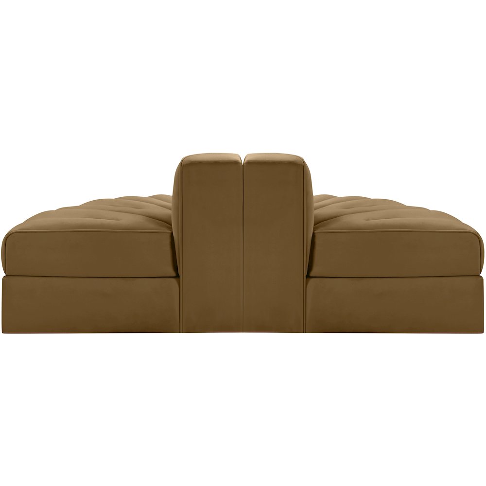 Rummi Saddle Velvet Performance Fabric Upholstered 2pc. Modular Loveseat