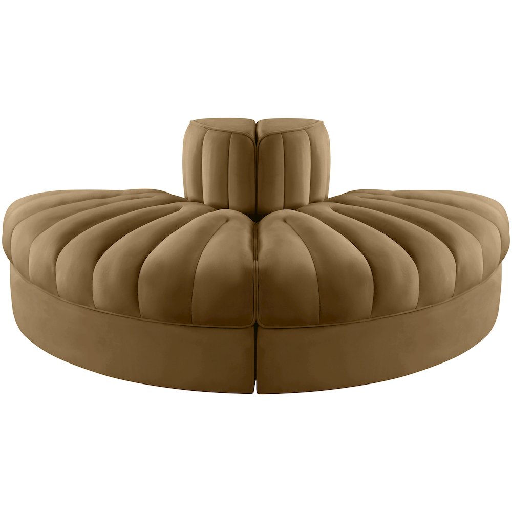 Rummi Saddle Velvet Performance Fabric Upholstered 2pc. Modular Loveseat