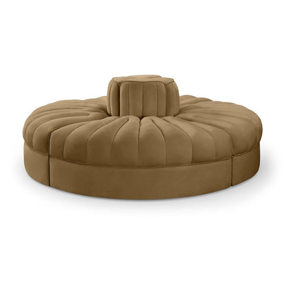 Rummi Saddle Velvet Performance Fabric Upholstered 4pc. Modular Sofa