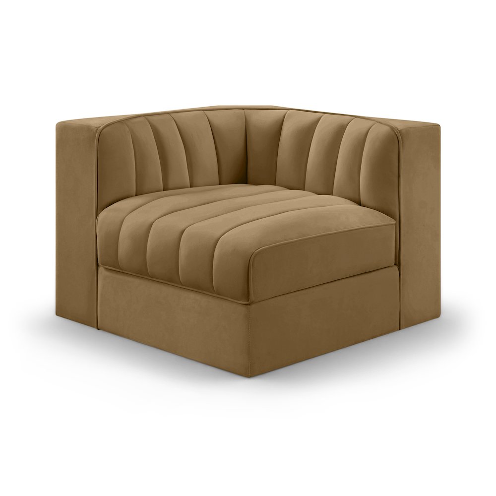 Rummi Saddle Velvet Performance Fabric Upholstered Modular Chair