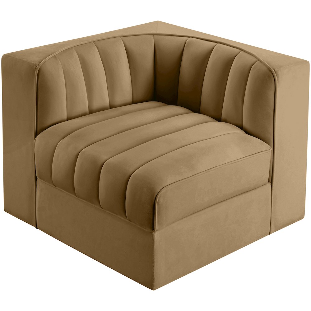Rummi Saddle Velvet Performance Fabric Upholstered Modular Chair