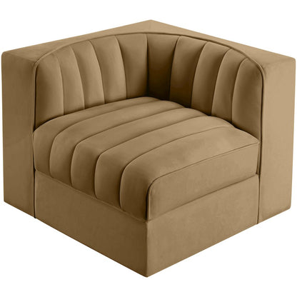 Rummi Saddle Velvet Performance Fabric Upholstered Modular Chair