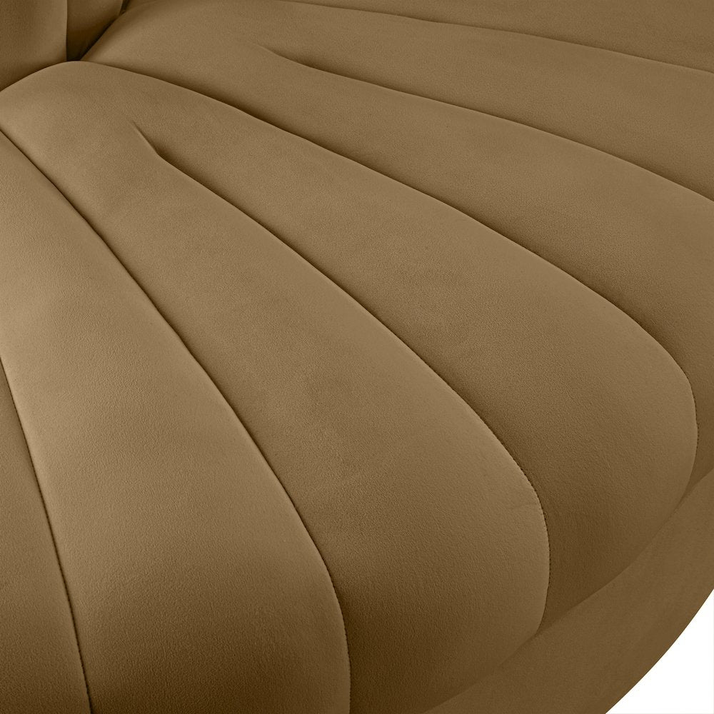 Rummi Saddle Velvet Performance Fabric Upholstered Modular Chair