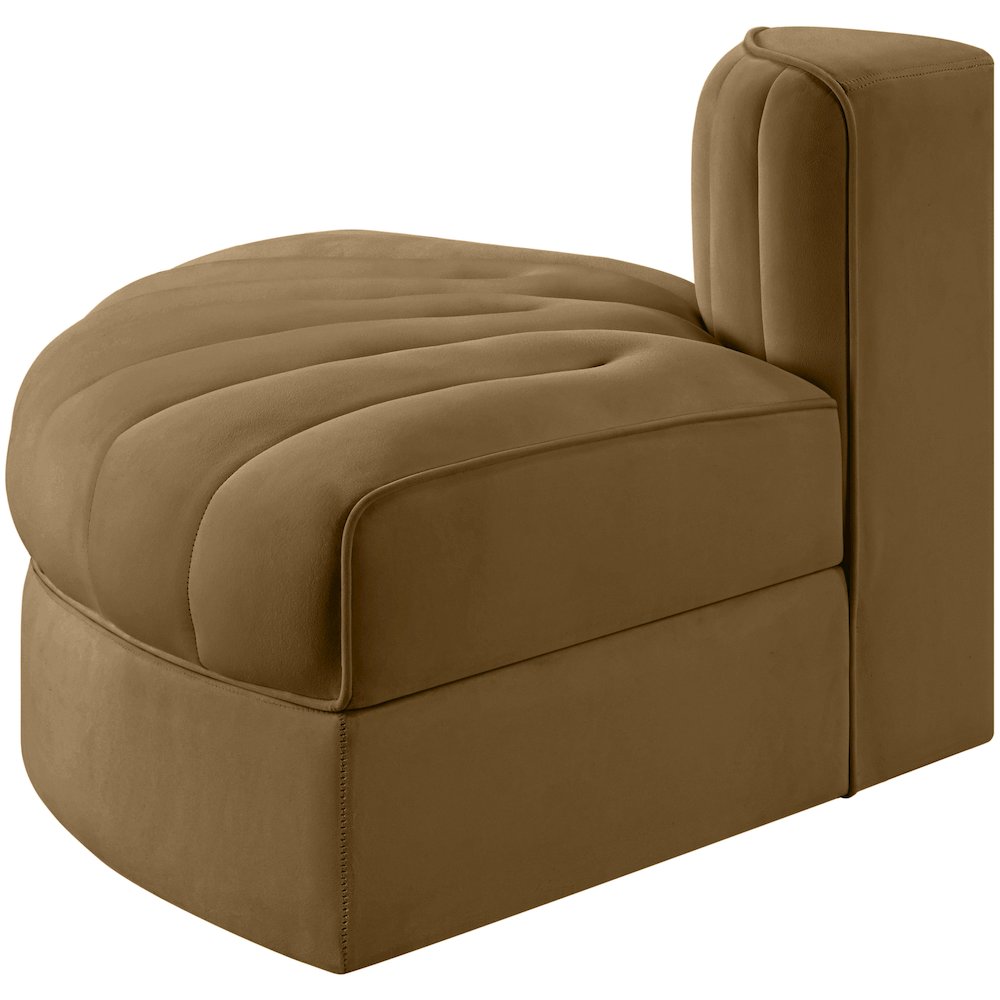 Rummi Saddle Velvet Performance Fabric Upholstered Modular Chair