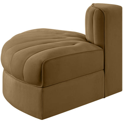 Rummi Saddle Velvet Performance Fabric Upholstered Modular Chair