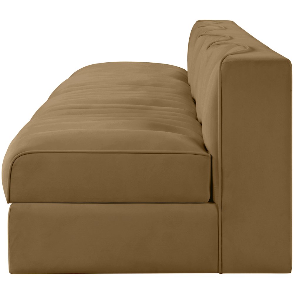 Rummi Saddle Velvet Performance Fabric Upholstered 4pc. Modular Sofa