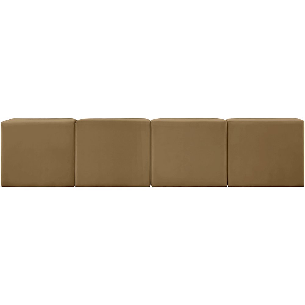 Rummi Saddle Velvet Performance Fabric Upholstered 4pc. Modular Sofa