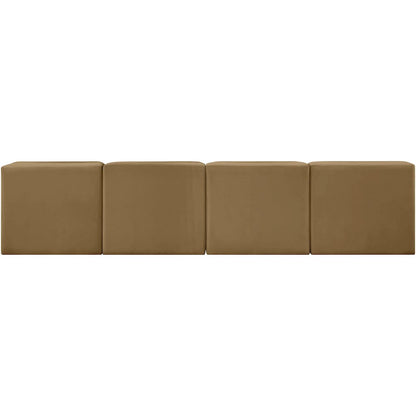 Rummi Saddle Velvet Performance Fabric Upholstered 4pc. Modular Sofa