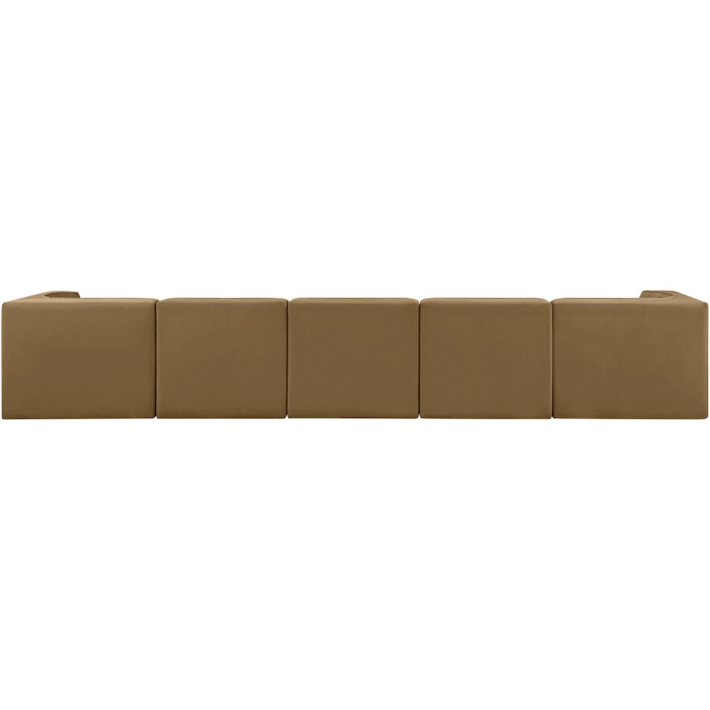 Rummi Saddle Velvet Performance Fabric Upholstered 5pc. Modular Sofa