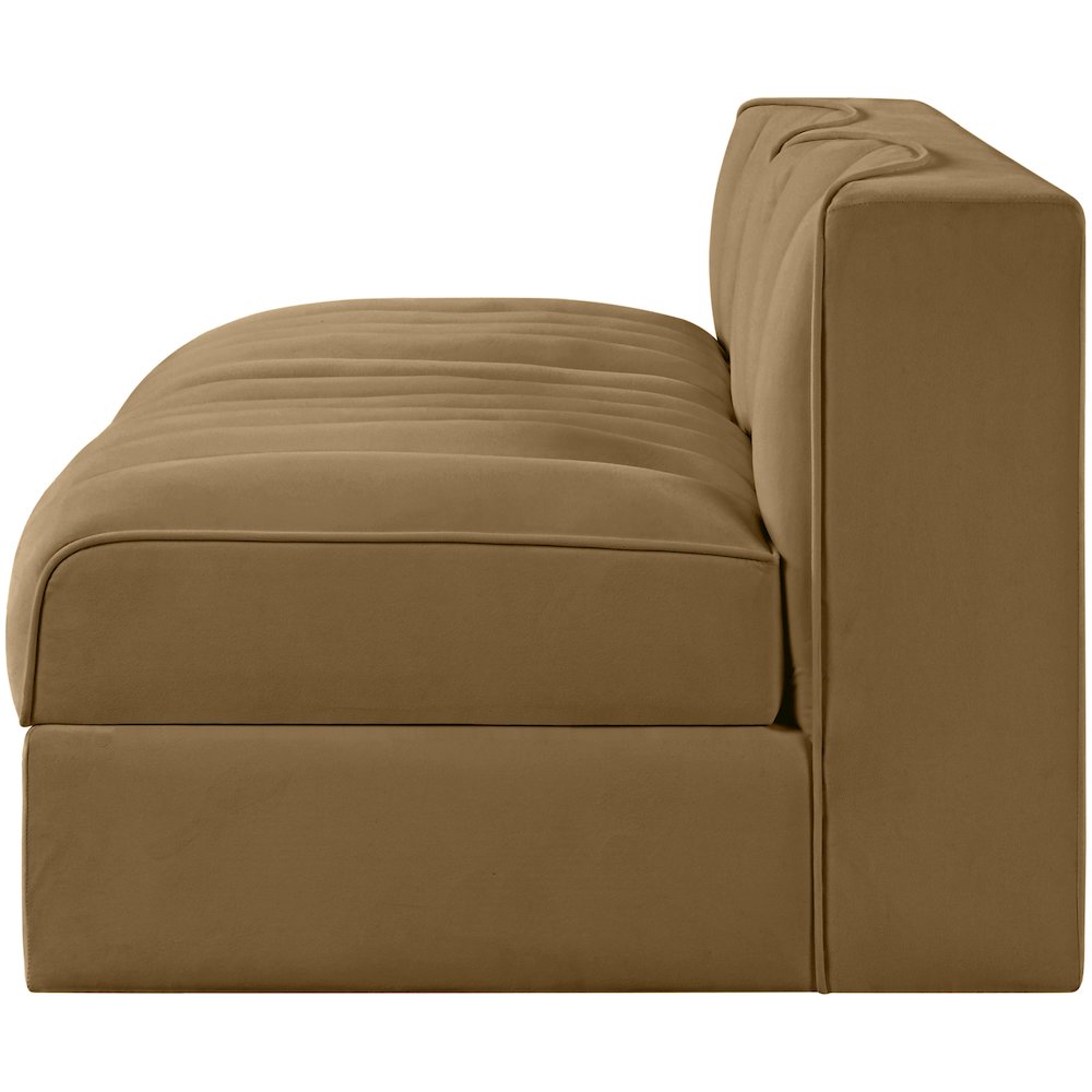 Rummi Saddle Velvet Performance Fabric Upholstered 2pc. Modular Loveseat