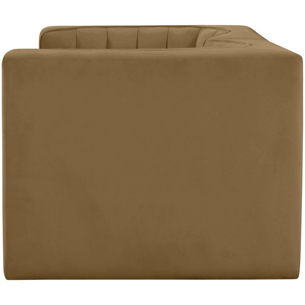 Rummi Saddle Velvet Performance Fabric Upholstered 2pc. Modular Loveseat