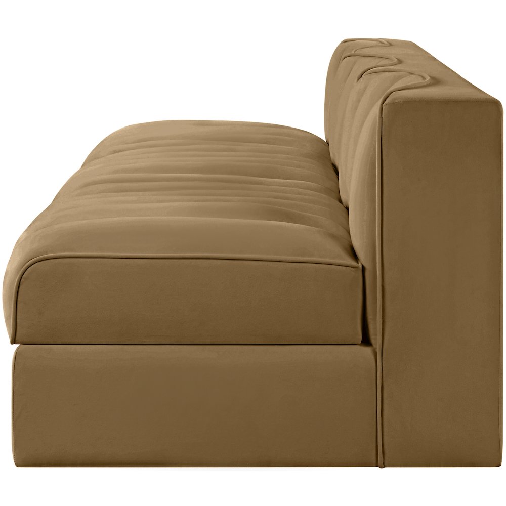 Rummi Saddle Velvet Performance Fabric Upholstered 3pc. Modular Sofa