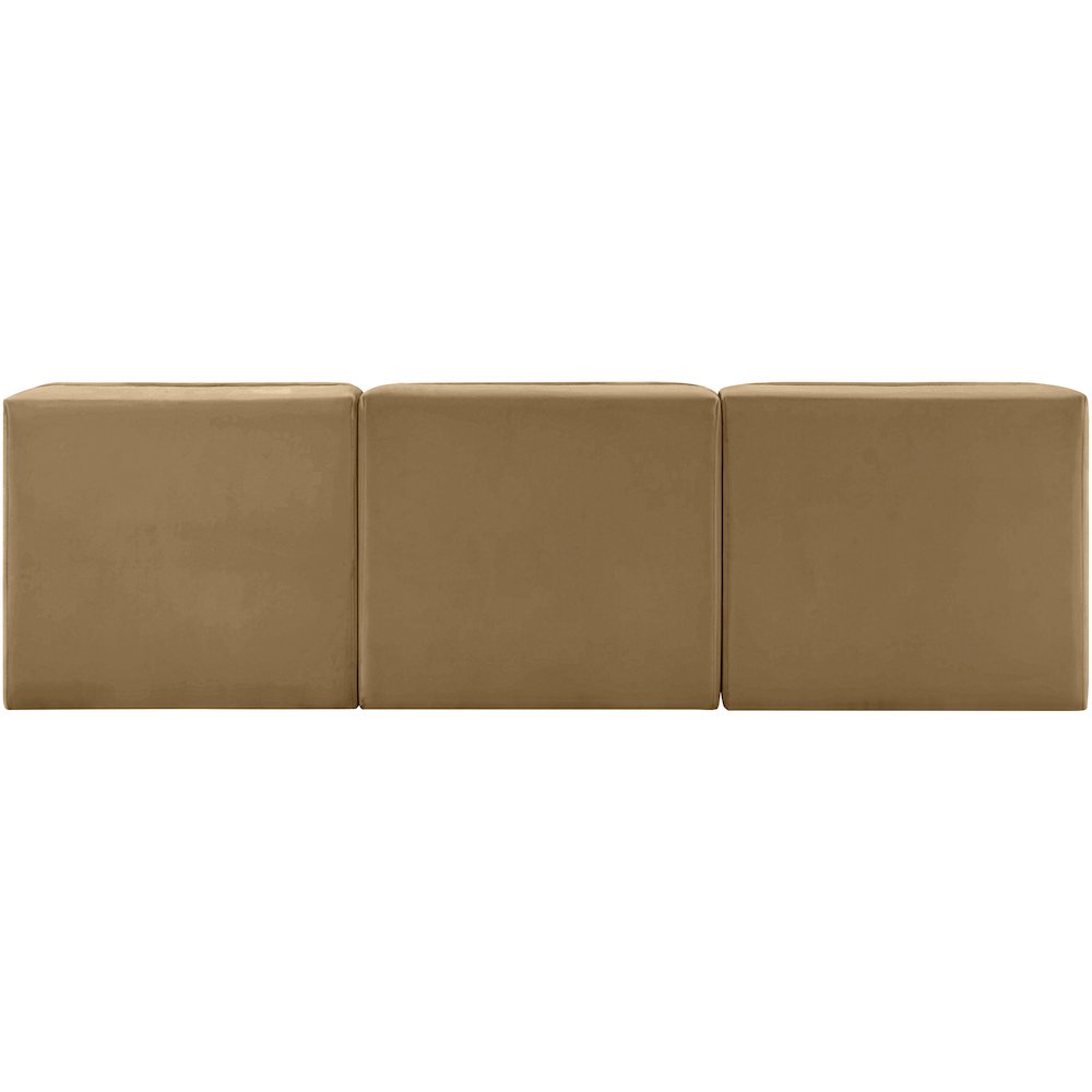 Rummi Saddle Velvet Performance Fabric Upholstered 3pc. Modular Sofa