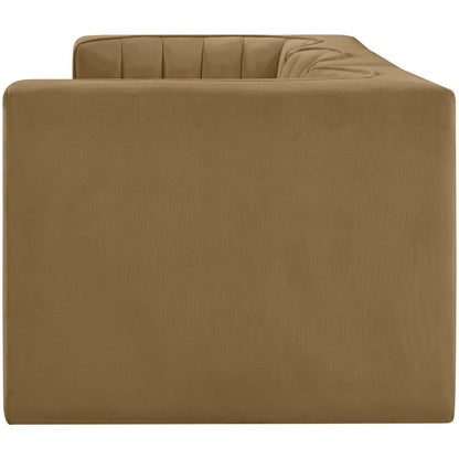 Rummi Saddle Velvet Performance Fabric Upholstered 3pc. Modular Sofa