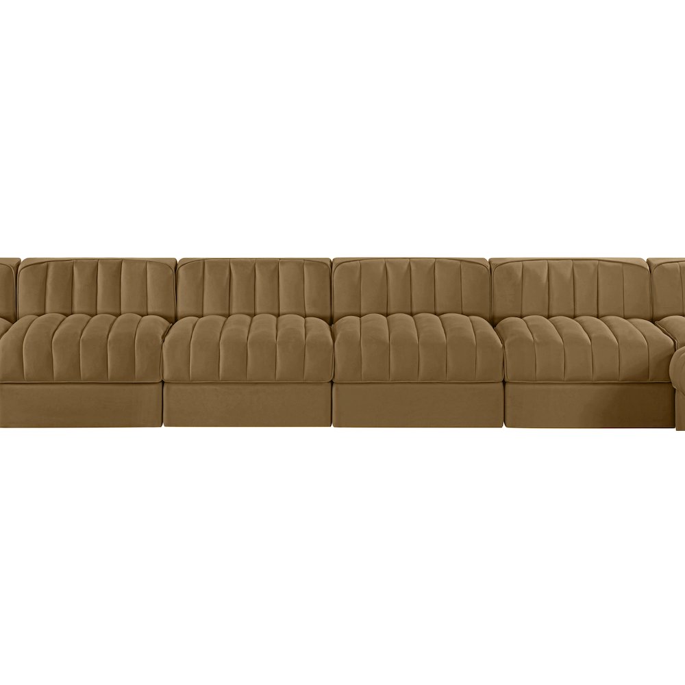 Rummi Saddle Velvet Performance Fabric Upholstered 10pc. Modular Sectional
