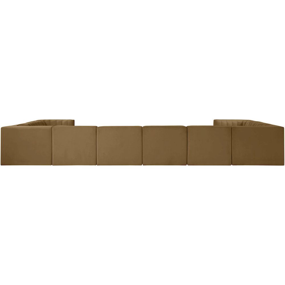 Rummi Saddle Velvet Performance Fabric Upholstered 10pc. Modular Sectional