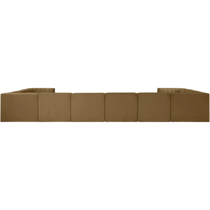 Rummi Saddle Velvet Performance Fabric Upholstered 10pc. Modular Sectional