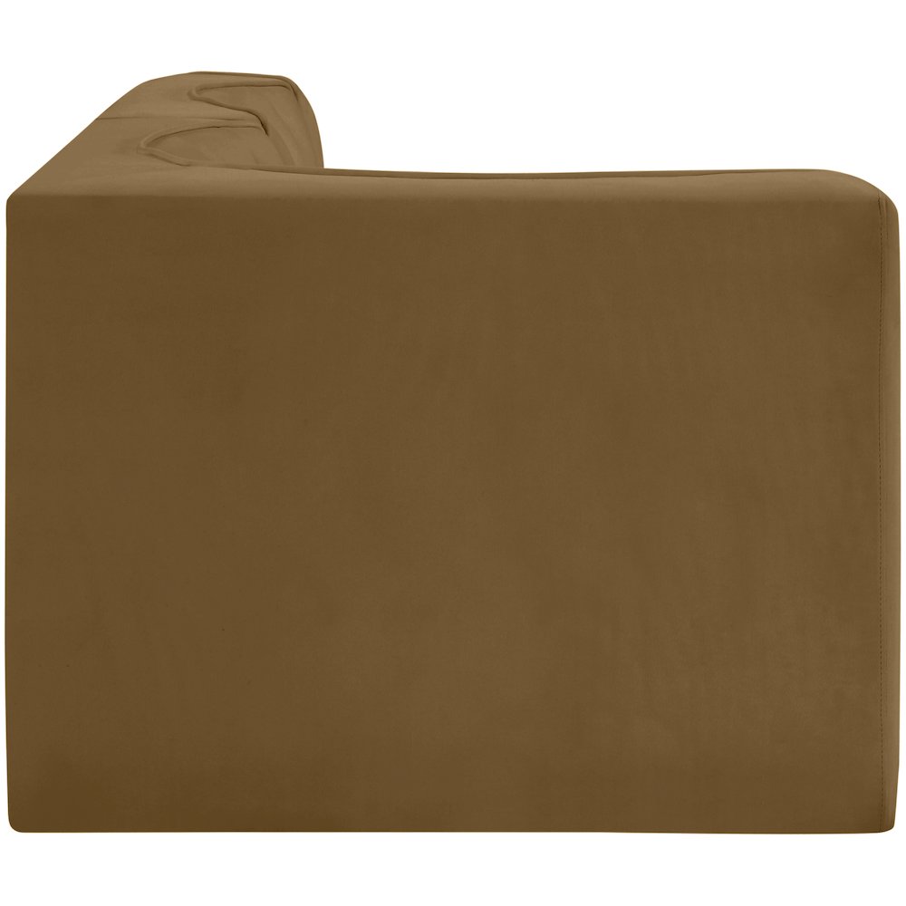 Rummi Saddle Velvet Performance Fabric Upholstered 3pc. Modular Sectional