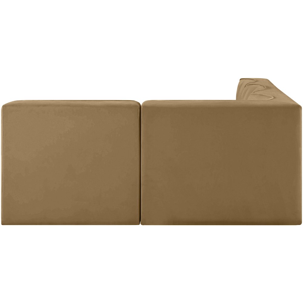 Rummi Saddle Velvet Performance Fabric Upholstered 4pc. Modular Sectional
