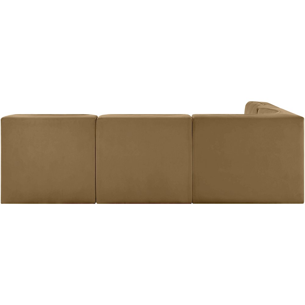 Rummi Saddle Velvet Performance Fabric Upholstered 4pc. Modular Sectional