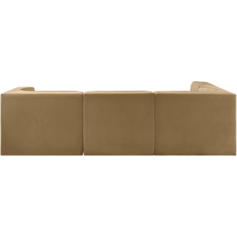 Rummi Saddle Velvet Performance Fabric Upholstered 4pc. Modular Sectional