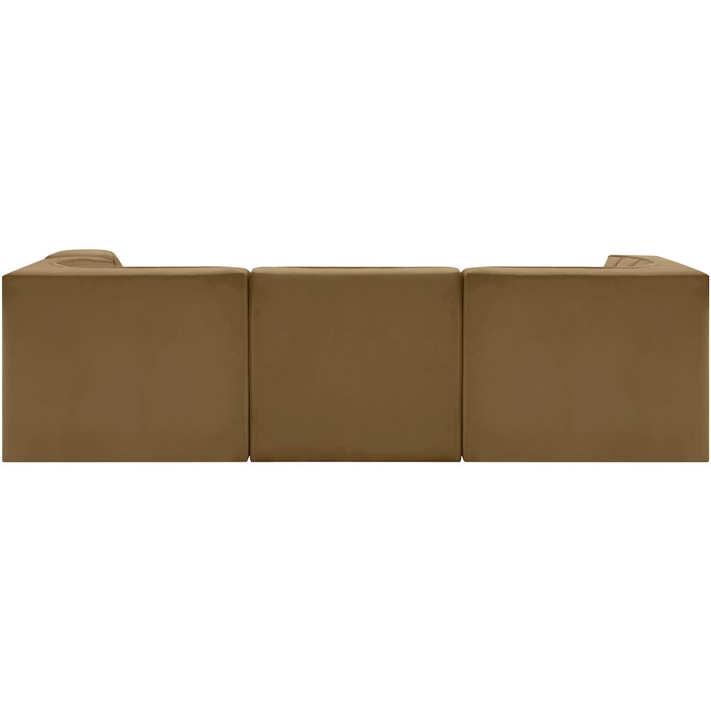 Rummi Saddle Velvet Performance Fabric Upholstered 4pc. Modular Sectional