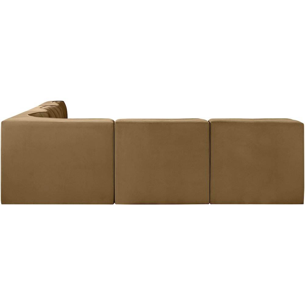 Rummi Saddle Velvet Performance Fabric Upholstered 5pc. Modular Sectional