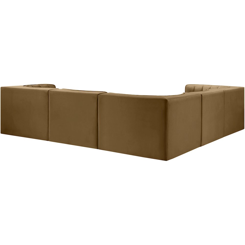 Rummi Saddle Velvet Performance Fabric Upholstered 5pc. Modular Sectional