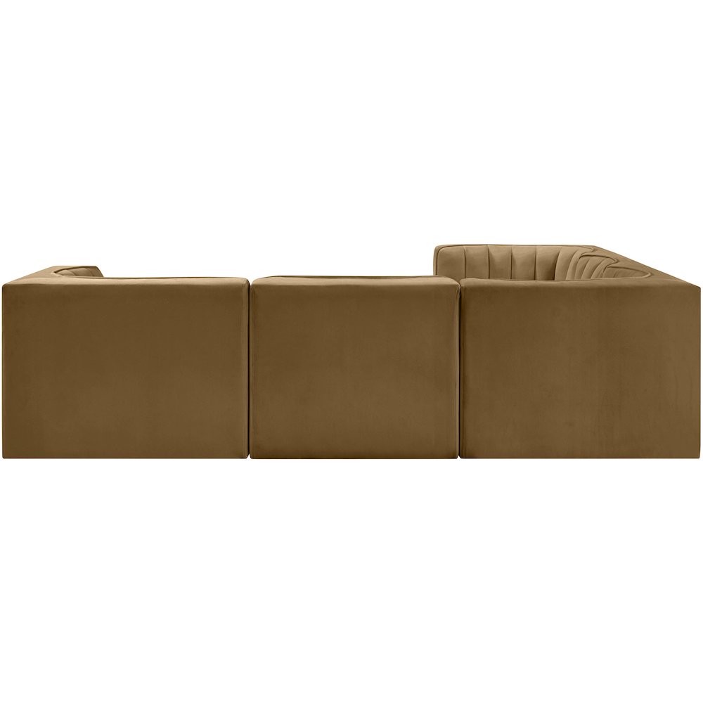 Rummi Saddle Velvet Performance Fabric Upholstered 5pc. Modular Sectional