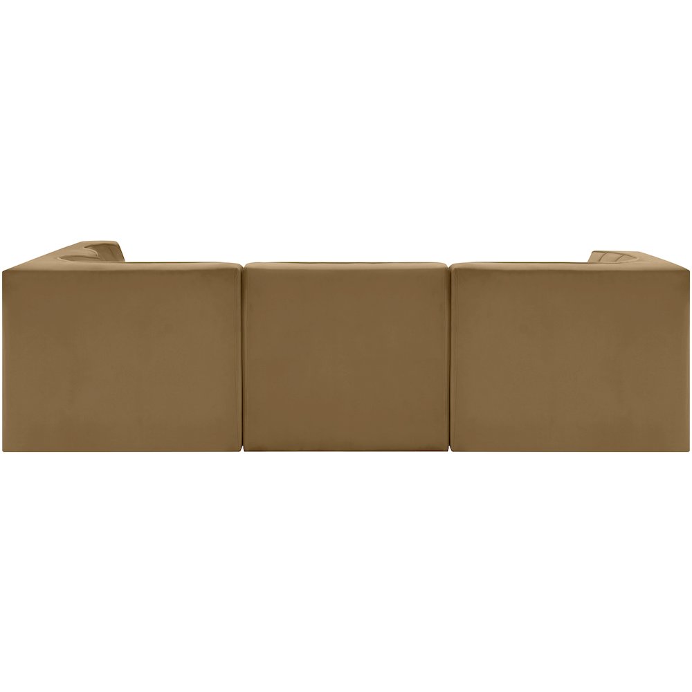 Rummi Saddle Velvet Performance Fabric Upholstered 5pc. Modular Sectional
