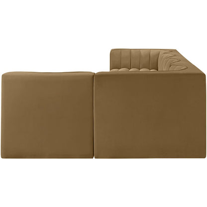 Rummi Saddle Velvet Performance Fabric Upholstered 5pc. Modular Sectional