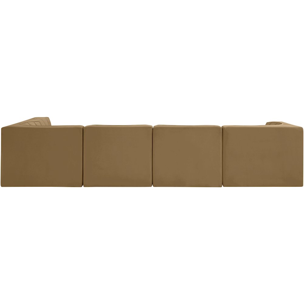 Rummi Saddle Velvet Performance Fabric Upholstered 5pc. Modular Sectional